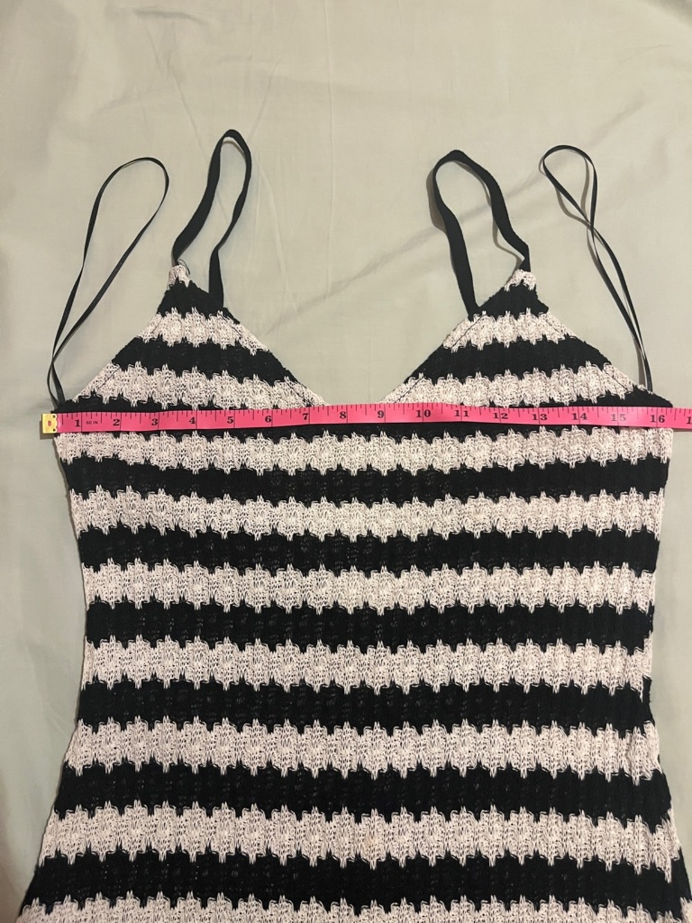 Zara Striped Cotton Knit Midi Dress SIZE S - Picture 6 of 7